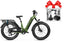 Green Magicycle Deer ebike with fat tires, rear rack, and included accessories.