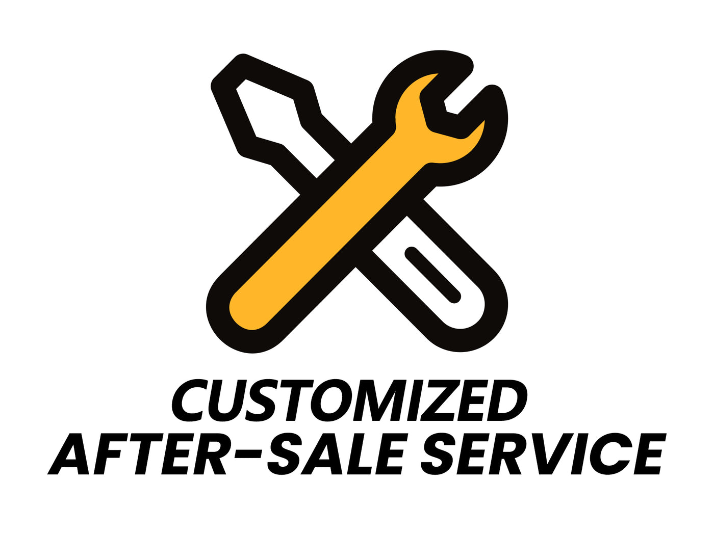 Customized after-sale service logo with tools symbol