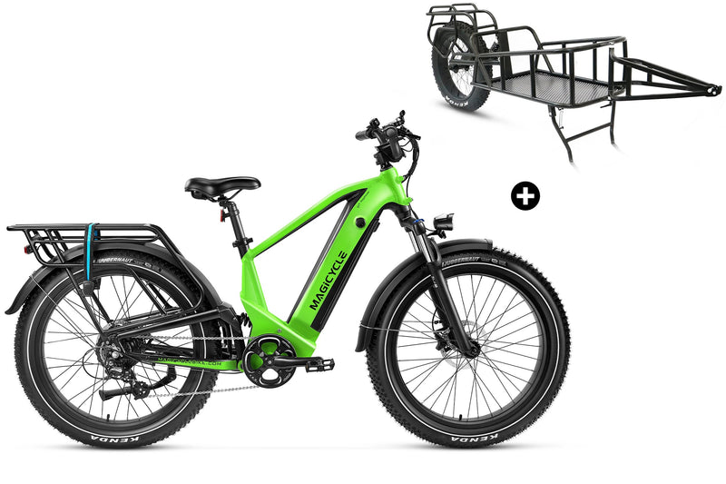 Bundle Sale - Magicycle Deer Step-over E-Bike With A Cargo Trailer