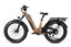 Beige Magicycle Deer 2.0 Step-Thru ebike with fat tires and rear rack from the side.