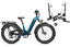 Magicycle Deer step-thru ebike in teal with fat tires and rear rack for outdoor adventures.