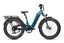 Teal Magicycle Deer step-thru ebike with fat tires and rear cargo rack for adventures.