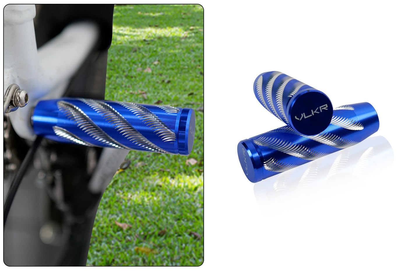 Blue non-slip aluminum passenger pegs for electric bike rear footrest