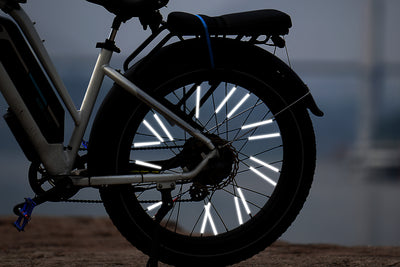 Ebikes with reflective spoke covers improving visibility during night rides