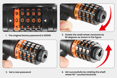 WestBiking Electric Bike Lock Cable with Tail Light