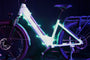 Electric bike with colorful LED lights on the frame