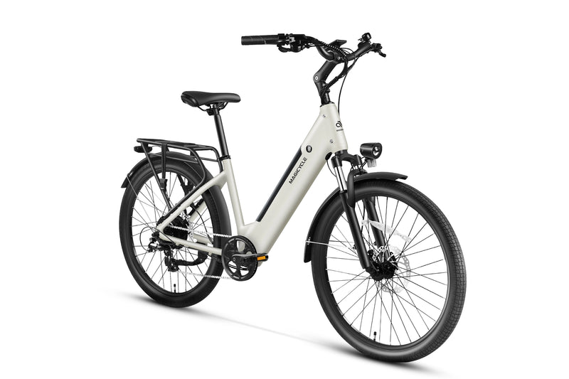 Magicycle CT-1 Commuter Ebike in white with modern frame design for urban commuting.