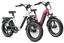 Magicycle Ocelot Pro 2.0 electric bikes in white and pink colors