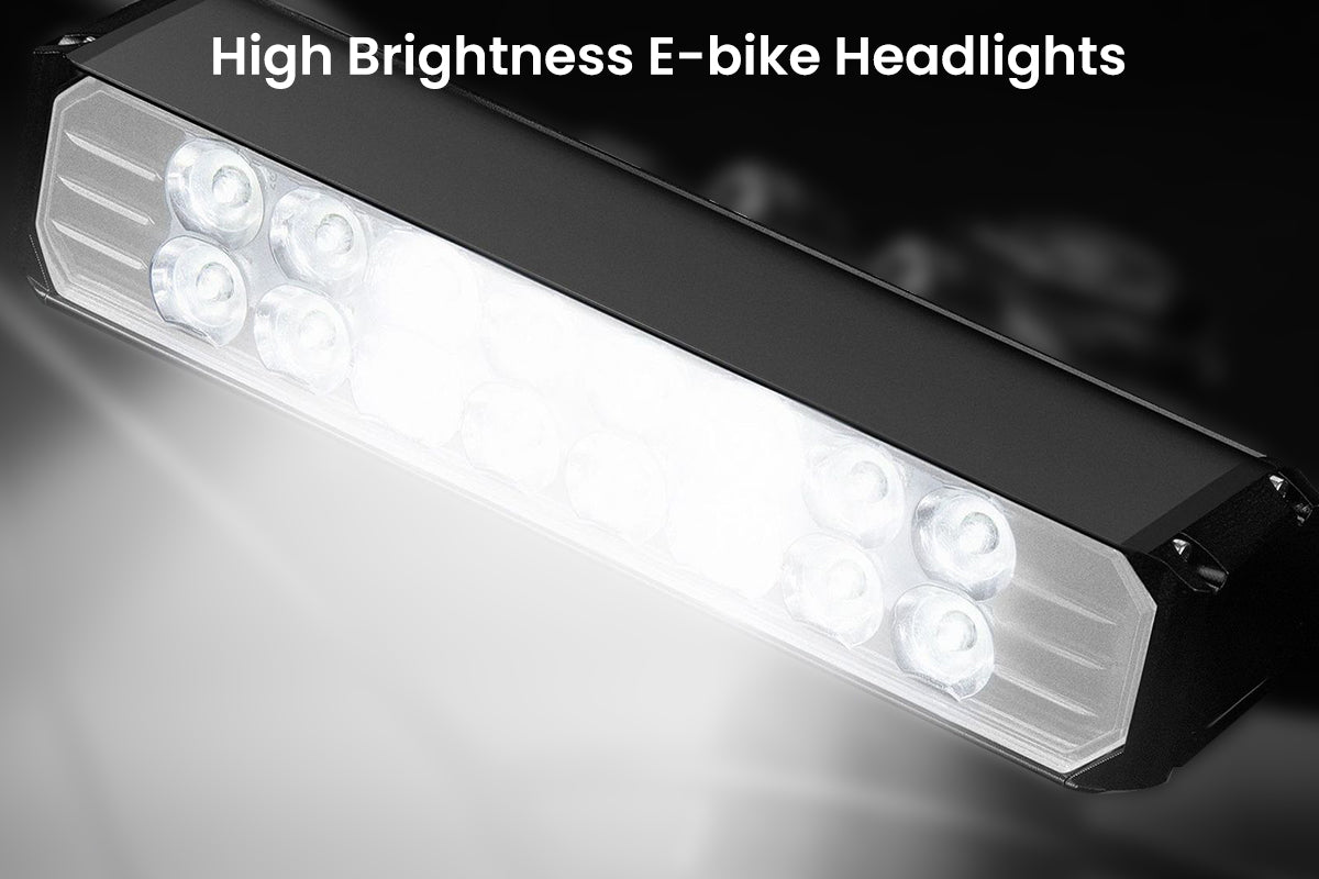 High brightness e-bike headlights with 16 LEDs for improved night visibility