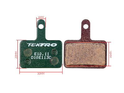 Resin brake pads for Magicycle e-bikes with dimensions labeled.